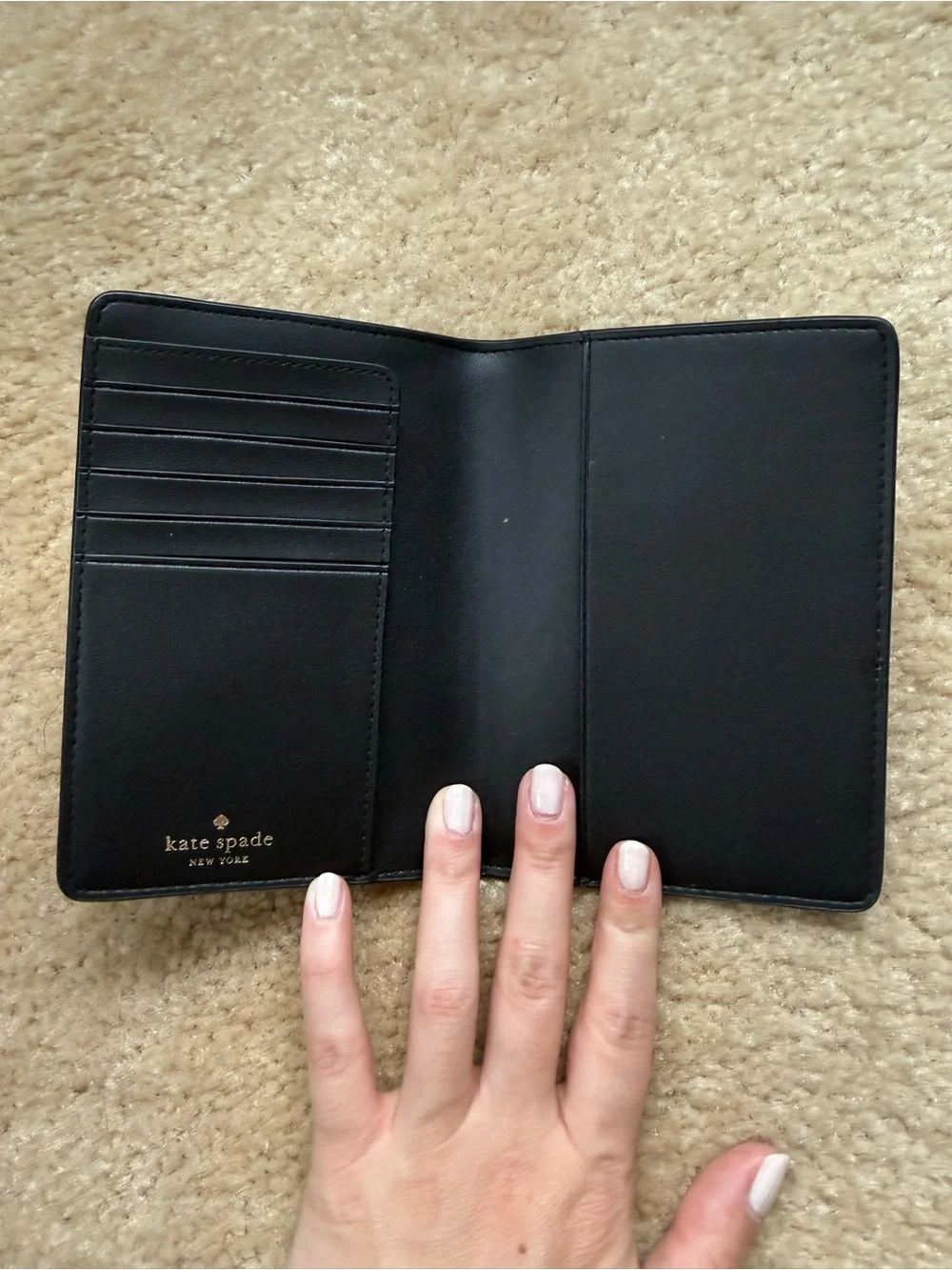 Kate spade passport holder black
